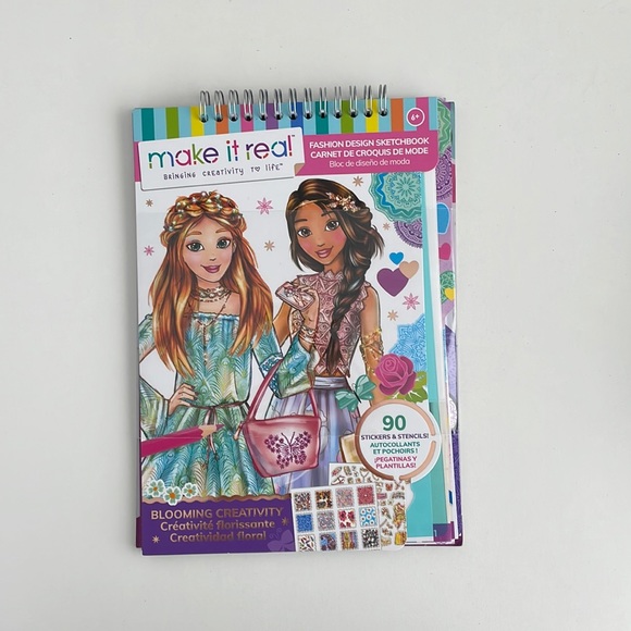 Make It Real Kids Fashion Designer Art Activity Drawing Sticker Book - 6+ - Picture 1 of 5